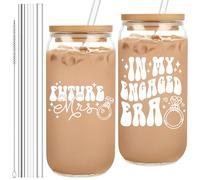 Mozaba Engagement Gift - Cool Engagement Party Gifts - Future Mrs Bride Gifts - Glass Cup