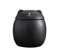 Mozacona Ceramic Jar Embossed Cat Small Candy Dish Sugar Bowl Storage Jar Canister with Seal Lid