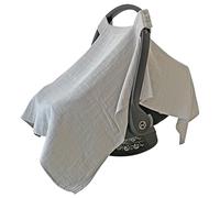 MOZAH 100% Organic Muslin Car Seat Covers for Babies Baby Car Seat Covers for Girls (Belgian Grey)