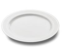 MOZAIK 20 White Silver Rim Plastic Plates 19cm