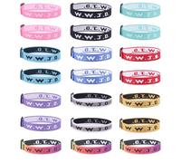 MOZAKA 21PCS WWJD Bracelets Pack Christian Gifts Adjustable Wristbands WWJD Jesus Bracelets Bulk What Would Jesus Do Bracelets with 21 Message Cards, Large, Polyester, no gemstone