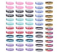 MOZAKA 60PCS WWJD Bracelet Pack, Christian Gifts Adjustable Wristbands, WWJD Jesus Bracelets Bulk - What Would Jesus Do Bracelet for Women Men, L, Polyester, no gemstone