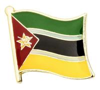 Mozambique Flag Enamel Pin Badge - 1.9cm x 1.6cm Gold Plated Lapel Pin - Mozambican National Souvenir and Collectible
