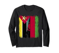 Mozambique Malawi Half Flag Mozambican Malawian Jersey Long Sleeve T-Shirt