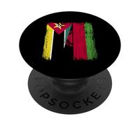 Mozambique Malawi Half Flag Mozambican Malawian Jersey PopSockets Adhesive PopGrip