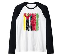 Mozambique Malawi Half Flag Mozambican Malawian Jersey Raglan Baseball Tee
