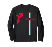 Mozambique Map & Flag Travel Souvenir, African Country Pride Long Sleeve T-Shirt