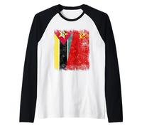 Mozambique Soviet Union Flag Mozambiquan CCCP Heritage Raglan Baseball Tee