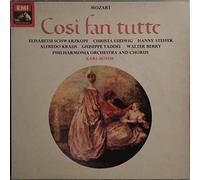 MOZART, ELISABETH SCHWARZKOPF, CHRISTA LUDWIG, HANNY STEFFEK, ALFREDO KRAUS, GIUSEPPE TADDEI, WALTER BERRY, PHILHARMONIA ORCHESTRA AND CHORUS, KARL BOHM cosi fan tutte, 3 x lp, libretto, boxset, SLS 5028.