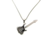 MOZART Guitar Pendant Necklace for Women & Men, Music Jewelry with 27.5" Stainless Steel Chain, Eternal Promise Blue Hovering Gift Box with Gold Slogan, Elegant Design for Musicians & Music Lovers