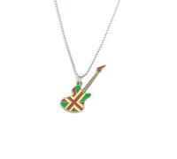 MOZART Guitar Pendant Necklace for Women & Men, Music Jewelry with 27.5" Stainless Steel Chain, Eternal Promise Blue Hovering Gift Box with Gold Slogan, Elegant Design for Musicians & Music Lovers