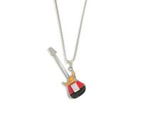 MOZART Guitar Pendant Necklace for Women & Men, Music Jewelry with 27.5" Stainless Steel Chain, Eternal Promise Blue Hovering Gift Box with Gold Slogan, Elegant Design for Musicians & Music Lovers