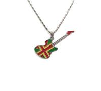 MOZART Guitar Pendant Necklace for Women & Men, Music Jewelry with 27.5" Stainless Steel Chain, Eternal Promise Blue Hovering Gift Box with Gold Slogan, Elegant Design for Musicians & Music Lovers