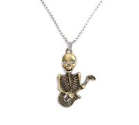 MOZART Phantom Rocker Guitar Pendant Necklace - Soulfire Strings in Eternal Promise Blue Gift Box (2.17"x0.63" Zinc Alloy, 27.5" Steel Chain) for Dark Music Lovers, Stainless Steel, No Gemstone
