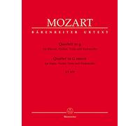 Mozart: Piano Quartet in G Minor K. 478 (Set of Parts) Violin, Viola, Cello and Piano, Barenreiter Urtext BA4728