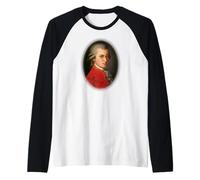 Mozart Portrait Vienna Austria Classical Travel Souvenir Raglan Baseball Tee