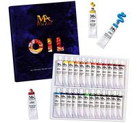 MozArt Supplies Oil Paint Set - 24 Oil Based Paints for Artists, Hobby Painters - Rich Pigment and Non Toxic Oil Painting Set for Artists - Ideal for Canvas, Wall Art, Landscape & Portrait Paintings