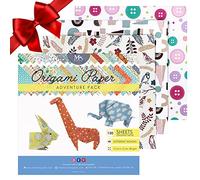 MozArt Supplies Origami Paper Set (Adventure) -120 Sheets (15x15 cm) - Origami Folding Paper with Floral, Animal Prints, Aztec, Geometric Patterns for Kids & Adults…