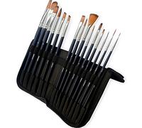 MozArt Supplies Paint Brushes Set - 15 Painting Brushes with Premium Organizing Case - Artist Paint Brushes for Acrylic Painting, Watercolor, Gouache Painting