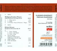MOZART: VIOLIN CONCERTO; RICHARD STRAUSS: SYMPHONIA DOMESTICA NEW CD