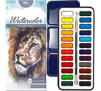 Mozart Watercolour Paint Essential Set - 24 Vibrant Colours - Lightweight and Portable - Perfect for Budding Hobbyists and Professional Artists - Paint Brush Included