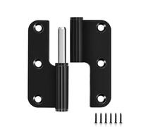 MOZCORN Door Hinges Matte Black, 6 Pack 3in Stainless Steel Door Hinge with 5/8" Radius Rounded Corner, Removable Lift Off Hinges for Indoor and Exterior Use, Left