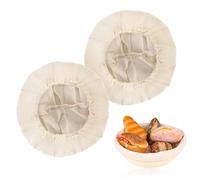 MOZEAT LENS 2pcs Round 10 Inch Bread Banneton Proofing Basket Cloth Liner, Natural Cotton + Linen, Universal Fit, 2 Count