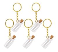Mozeat Lens 5 Pcs Small Glass Bottles With Cork Lids,2ml Mini Glass Wishing Bottles Empty Spell Jars with Stoppers Tiny Jars with Cork Stoppers for DIY Crafts Chrismas Tree Decoration