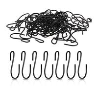Mozeat Lens 60 PCS 1 Inch Mini S Hooks for Hanging S Shaped Hanging Hooks Stainless Steel S Hooks Metal Mini Ornament Hooks for Crafts Jewelry Hanging Pot Plants, Black