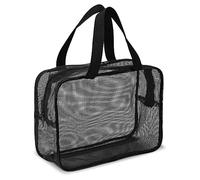 Mozeat Lens Black Mesh Shower Caddy Tote Bag Portable Toiletry Shower Caddy Organizer Bag Quick-Dry Gym Shower Mesh Bag for Gym Travel Camping College Dorm Room Bathroom