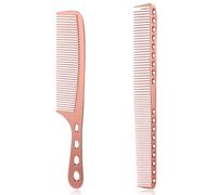 MOZEAT LENS Metal Hair Comb,2 Pcs Space Aluminum Styling Comb Set Professional Flat Iron Fine Tooth Stainless Steel Cutting Anti-static Hairdressing Parting Combs for Women Men Barber Supplies
