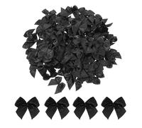 Mozeat Lens Mini Black Bows, 100 Pcs 1 Inch Black Ribbon Bow Mini Bows for Crafts Tiny Premade Bow for DIY Sewing Crafts Gift Wrapping Hair Accessories Wedding Birthday Party Scrapbooking Decorations