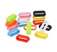 Mozeat Lens Watch Band Loops, 16 Pack 22mm Multi-Color Silicone Fastener Rings Replacement Band Security Fastener Secure Loops Rubber Watch Strap Connector Holder Keeper for Smartwatch Accessories