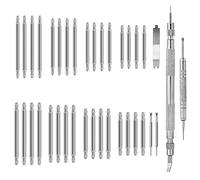 Mozeat Lens Watch Pins Replacement Kit, 37 Pcs Watch Spring Bar Tool Band Link Removal Tool Heavy Duty 316 Stainless Steel Pins for Wrist Bands Strap Removal Repair Fix Kit