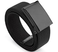 MOZETO Fabric belt for men and women, height 3.8 cm, canvas belt, robust fabric, sturdy clasp, Black A # elastic, X-Large