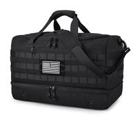 MOZETO Mens Travel Duffel Bag with Compartments, Tactical Inspired GYM Work Police Duty Law Enforcement Carry-on Bag with YKK Zippers Anti-Theft RFID Blocking Wet-Dry Separated Compartment