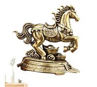 Mozeuu Year of the Horse 2026 Brass Horse Statue Fire Horse Bringer for Chinese New Year - Ideal for Living Room, Mantle Elegant Decorative Sculpture