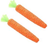 Mozff 2pcs Orange Natural Interactive Sisal Carrot Cat Toy Cat Dental Chew Toy Kitten Teething Toy Indoor Cat Interactive Toy