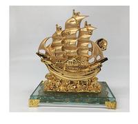 mozhixue Sailing Ship Statue Wealth Ship Feng Shui Decor for Fortune, Wealth and Prosperity - Decorative Gold Wealth Sailing Boat Décor for Office and Home - Corner Living Room Nautical Decoration,B