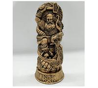 mozhixue Thor Statue Norse Gods Statues Viking God Resin Decor Norse Mythology Gifts Figurines Scandinavian Pantheon Ornaments Home Table Decorative,Thor