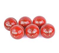 Mozi Sports® Junior Cricket Balls School Youth Leather Hard Balls Weight 4.75oz Pack Of 6 (Red)