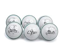 Mozi Sports® Junior Cricket Balls School Youth Leather Hard Balls Weight 4.75oz Pack Of 6 (White)