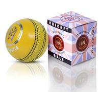 Mozi Sports® Leather Cricket Ball Senior Hand Stitched Match Quality Balls Weight 5.50oz (Yellow)