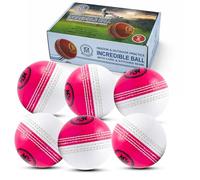 Mozi Sports Soft Cricket Balls-Skills Cricket Balls For Practice & Training For All Age Players (Pink/White)