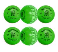 Mozi Sports Wind Cricket Balls - Indoor & Outdoor Soft Training Cricket Balls for Skills Coaching Practice (6x Green WB)