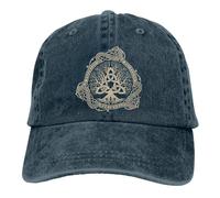 mozigena Viking Yggdrasil Baseball Cap Adjustable Hat, 3D-Print Norse Myth Dragon Snapback Cowboy Cap, 100% Cotton Casquette,One Size,Navy