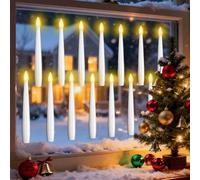 MozkeTo19 14PCS LED Window Candles, Window Candles with Light Sensor Dusk to Dawn, Lvory LED Window Candle Battery Operated (14PCS LED Window Candles)