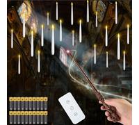 MozkeTo19 Christmas Decorations, 20PC Floating Candles with Wand, with 6 Hour Cycle Timer, Flickering Warm Light Flameless Floating Led Candle with Wand Remote (20PC Includes Battery)