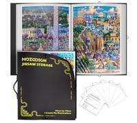 MOZOOSON Jigsaw Storage Folder for 500pcs Puzzles, Jigsaw Accessories, Dustproof Storage Binder, Sturdy and Durable Material, 55.5 X 45cm, Black