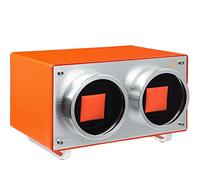 MOZSLY Double Watch Winder for Automatic Watches Quiet Motor PU Leather Orange